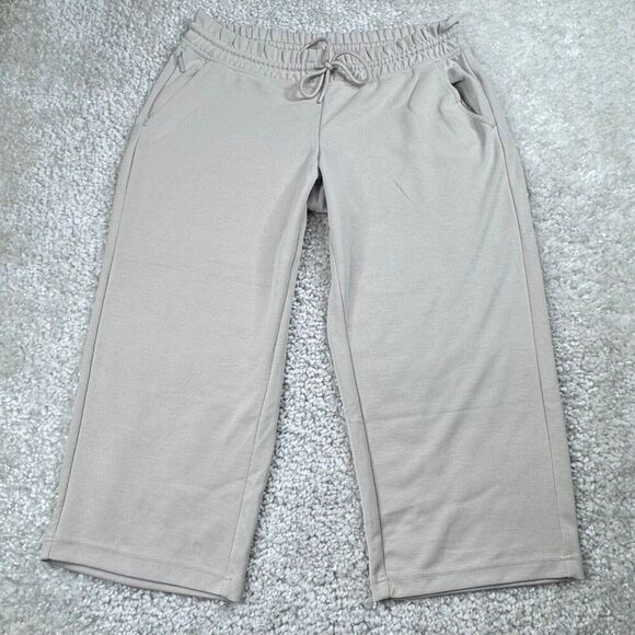 Athleta Seasoft Straight Crop Pant Abalone Grey Beige - Picture 2 of 9